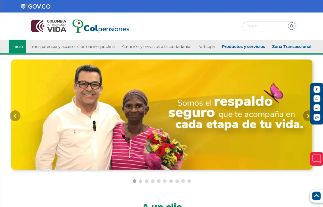 Pagina web de colpensiones